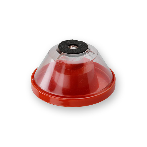 recogedor de polvo para taladro de color rojo y con visor transparente
